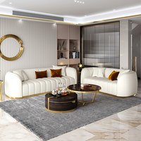 2024 luxe élégant Imitation cuir véritable tissu canapé ensemble conceptions véritable meubles de maison canapé moderne pour salon