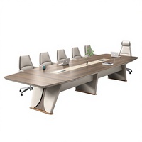 Table de conférence commerciale moderne avec chaises détachables, design rectangulaire grand format, modèle Hyz-1 pour usage bureautique