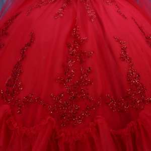 Vestido Rojo <span class=keywords><strong>de</strong></span> Lujo para Fiesta <span class=keywords><strong>de</strong></span> <span class=keywords><strong>Noche</strong></span> con Corsé <span class=keywords><strong>de</strong></span> Encaje Brillante Talla Grande para Quinceañera Baile <span class=keywords><strong>de</strong></span> Cumpleaños Cintura Natural <span class=keywords><strong>Vestidos</strong></span> <span class=keywords><strong>De</strong></span> 15 Años - Product Image 5