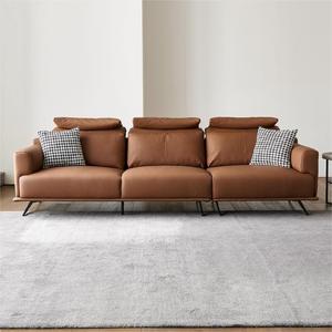 Italian Minimalist Genuine Leather <b>Sofa</b> Top Layer Cowhide Designer Luxury Small Living Room Chaise <b>Lounge</b> Corner Set - Product Image 3
