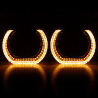 VAHID I8 Nouveau Cache de Phare LED Angel Eyes 3 Pouces en PC, Étanche CE IP67, Blanc Jaune, DC12-24V, Accessoires de Phare de Voiture