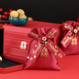 Nouveaux sacs de bonbons de mariage à la mode Supports doux portables pour cérémonies et faveurs avec poignées - Product Image 2