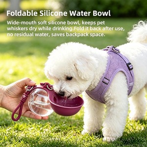 Bouteille d'eau portable pour animaux de compagnie, bol à boire pliable en silicone, anti-fuite, avec sangle de poignet, bouteille d'eau sphérique portable pour animaux de compagnie - Product Image 4