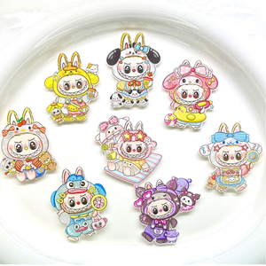 Mặt dây chuyền nhựa hình thỏ dễ thương hoạt hình Haoqing, phong cách Kawaii, dành cho ốp điện thoại, phụ kiện làm tóc tự làm - Product Image 1