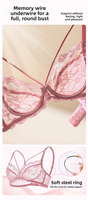Ensemble soutien-gorge balconnet à armatures et culotte coquine en dentelle japonaise sexy pour femme, non doublé, transparent, à bretelles, festonné, tailles 32-40, 4 couleurs