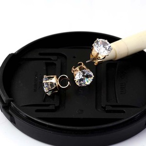 Loose Stone Zircon Hairband C Shaped Clasp Gold Setting Sparkling Square Heart Shape <b>Wedding</b> Bow <b>Accessory</b> - Product Image 4