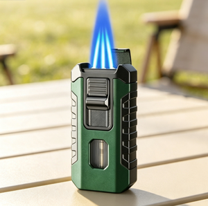 <b>Cigar</b> <b>Lighter</b> with Cutter Custom Logo Torch Flame <b>Cigar</b> <b>Lighter</b> <b>Cigar</b> Accessories Wholesale - Product Image 1