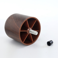 Runde Kunststoff-Möbelbeine 60mm Zylinder Holzmaserung-Optik Ersatzbeine mit Schraube für Esszimmerstuhl TV-Ständer Kleiderschrank