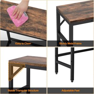 Narrow entryway <b>table</b>, entrance <b>table</b> with 2 support bars, thin sofa <b>table</b>, small sofa <b>table</b>, living room side <b>table</b> - Product Image 4