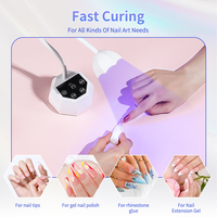 Vente flash Lampe à ongles UV LED sans fil professionnelle de bureau rechargeable à gel UV, 9 LED, induction automatique