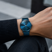 Reloj de Hombre Casual Minimalista de Lujo con Correa de Cuero, Resistente al Agua 30M, Movimiento de Cuarzo Ultrafino y Moderno
