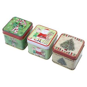 Boîte en métal personnalisée pour biscuits, boîte à biscuits, boîtes en étain bon marché, emballage vide, boîtes cadeaux <span class=keywords><strong>de</strong></span> Noël - Product Image 1