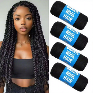 Volume et longueur instantanés avec notre <span class=keywords><strong>laine</strong></span> capillaire <span class=keywords><strong>afro</strong></span>-brésilienne pour tressage, aspect naturel, meilleur choix, nouveauté - Product Image 1