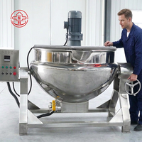 Cuve de mélange industrielle en acier inoxydable pour la transformation alimentaire, avec chauffage électrique et agitation, capacité 50L-500L, facile à utiliser