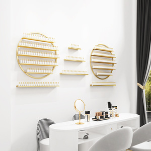 2025 Custom Modern Stainless Steel <b>Nail</b> Polish Display Station Makeup Wall Hangers Cosmetics Shelves Living Room Retail Store MK - Product Image 2