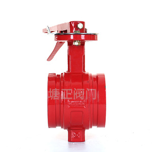 Vanne papillon rainurée Tzd Tangzheng D81X 10 16Q à fixation par collier pour système d'incendie avec revêtement EPDM - Product Image 3