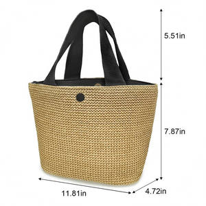 Conjunto De Sombrero Y Bolso Paja Para Mujer. Desechabile Bolsos Gafas Ninos <span class=keywords><strong>Bombonera</strong></span> Tejido Encaje Mano Noche - Product Image 2