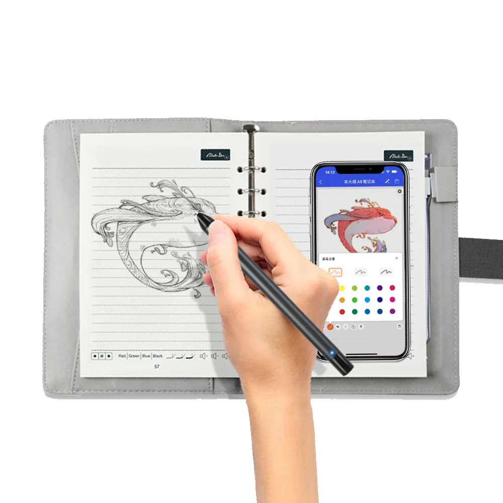 Master Ben Smart AI Sync Pen Cloud Storage Recarregável Digital Pen Writing Desenho com App Calendário Lista de Tarefas Lembrar-Telefone