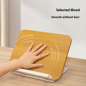 Modern Wood Adjustable Folding Art Theme Environment-Friendly Book <b>Holder</b> Stand Desktop Riser Reading Rack 360 Rotating Base for - Product Image 4