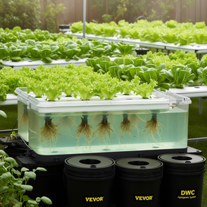 Sistema hidropónico Vevor DWC de 5 galones y 8 cubetas para cultivo en agua profunda, kit de cultivo para vegetales de hoja en interiores y exteriores con bomba. - Product Image 2
