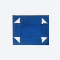 Boîte cadeau pliable en daim bleu doux, format A5 peu profond, fermeture magnétique, texture velours, emballage rigide pliable de qualité supérieure