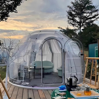 Maison complète, tente de glamping préfabriquée transparente en polycarbonate de luxe portable, dôme à bulles géodésique en verre igloo