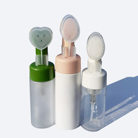XINHE PET brosse en plastique silicone couleur personnalisée nettoyant pour le visage bouteille en mousse en forme de cylindre avec couvercle 100-250ml