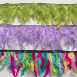 Dentelle à bordure épaisse en plumes de dinde, pièce décorative, accessoires pour vêtements de mariage et de danse latine, artisanat DIY, bijoux, largeur 18 cm - Product Image 3