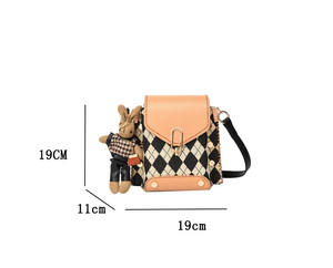 Sac à main à rivets cousus à la main pour femmes, sac à bandoulière en losange de couleur populaire - Product Image 2