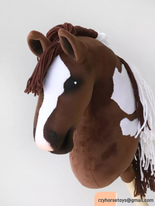 <span class=keywords><strong>DR</strong></span> Stick Horse Plush Handcrafted Hobby Horse on a Stick con sonidos de ruedas de madera para niños pequeños - Product Image 3