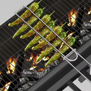 Stainless Steel Barbecue <b>Mesh</b> Clip, Fish & Vegetable <b>Grilling</b> Rack - Product Image 3