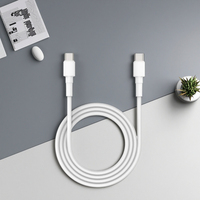 Cable USB Tipo-C a Tipo-C TKT con Malla de Protección, Revestimiento de TPE Resistente a las Manchas, Carga Rápida PD, 1M de Longitud para iPhone, Laptop, Computadora