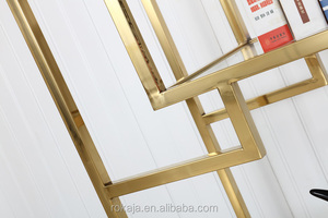 Hot Sales Gold Stainless Steel <strong>Bookshelf</strong> Bookcase Storage Rack Display <strong>Stands</strong> Bookshelves Wall Modern - Product Image 2