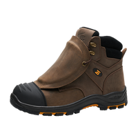 L611-1 ZG Marque Cuir de Vache Semelle en Caoutchouc Chaussures de Sécurité pour Mine avec Protection Métatarsienne, Embout Composite Pénétration Soudeur Marron