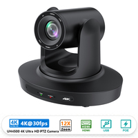 Caméras de visioconférence PTZ 4K 30fps avec zoom optique 12x, suivi IA, USB 3.0 pour diffusion en direct sur scène d'église, OEM ODM