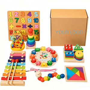 Ensemble de 34 types de jouets en bois Montessori personnalisables pour l'éducation précoce des enfants : Xylophone et Puzzle de reconnaissance des formes - Product Image 2