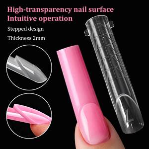 140 Moldes para Uñas Postizas Tipo Ataúd, Extensiones de Uñas para Acrílico y Gel UV, Plantillas sin Papel para Uñas Naturales Largas - Product Image 3
