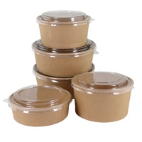 Bol en papier kraft jetable écologique avec revêtement PE/PLA personnalisé, emballage pour soupe chaude, bol en papier pour ramen