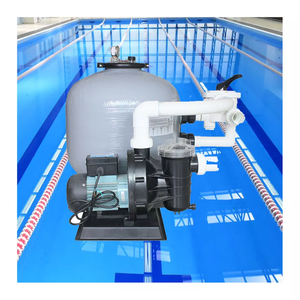 Factory 1.5'' Fiberglass Side Mounted Valve Swimming Pool <strong>Sand</strong> <strong>Filter</strong> with 6-way Multiport Valve and Water Pump Combo <strong>Set</strong> - Product Image 1