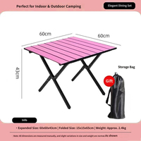 Table pliante en métal robuste, portable, empilable, légère, pour camping, pique-nique, barbecue, extérieur, multicolores