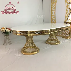 Base nid en métal doré de forme ovale, table de mariage de luxe pour les invités, livraison gratuite