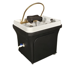 Kisen Bac à shampoing économique avec pommeau de douche cascade en option, lavabo de spa capillaire en cuir personnalisé, cuvette de salon nécessitant une installation de plomberie - Product Image 4