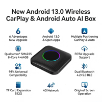 Boîtier AI CarPlay Android 13.0 personnalisé avec logo, Qualcomm SM6225 8 cœurs, 4G LTE, GPS intégré, adaptateur sans fil CarPlay Auto en gros
