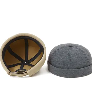 Topi tengkorak desainer pria topi bisbol tanpa tepi Logo kustom topi Docker poliester 100%