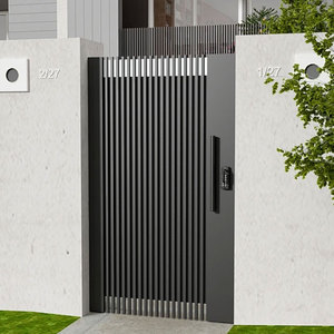Cancello Principale in Alluminio Nero di Alta Qualità per Villa, Porta di Sicurezza a <span class=keywords><strong>Doppia</strong></span> <span class=keywords><strong>Anta</strong></span> per Giardino - Product Image 5