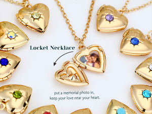 FY Mode <span class=keywords><strong>BFF</strong></span> Mère Filles Cadeau D'anniversaire Bijoux Colliers Personnalisé Photo Image Médaillon Pierre De Naissance Pendentif Collier - Product Image 2