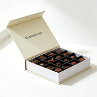 Boîte en papier magnétique en forme de livre pour chocolats, avec séparateur, pour truffes, noix, chocolats, emballage cadeau magnétique pour chocolats
