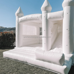 Ngoài trời PVC Trắng bouncy lâu đài 15x15ft <span class=keywords><strong>Inflatable</strong></span> đám cưới bị trả lại nhà nhảy lâu đài Combo trượt với bóng Pit Hồ bơi cho Đảng - Product Image 4