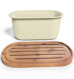 กล่องขนมปังพร้อมฝาเขียงกล่องใส่ขนมปังใยไผ่กล่องเก็บขนมปังในครัว - Product Image 2