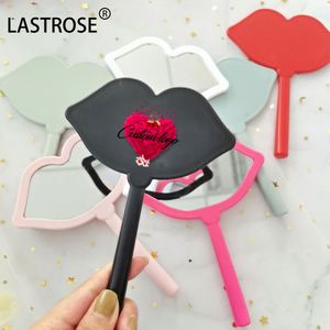 White Red Small Handheld Pocket <b>Makeup</b> Mirror Magnifying Lighted Customizable Private Label Mini Cosmetic Mirrors OEM Options - Product Image 2